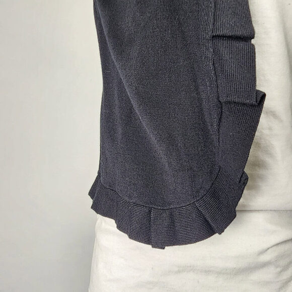 INC International Concepts Black Knit Short Sleeve Cardigan Size L/XL - Picture 3 of 7